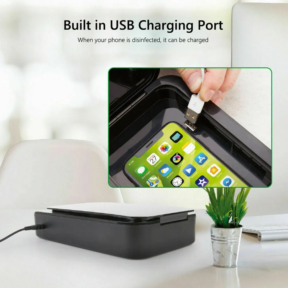 X2 UV Phone Wireless Charger Sterilizer Box Jewelry Phone Toothbrush Watch Cleaner Personal Sanitizer Disinfector black_X2